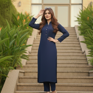2-piece Trendy Navy Blue Dress